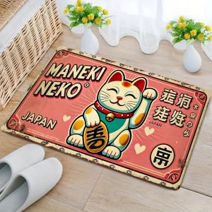 VIKAMA Vintage Japanese Money Bird Carpet Anti Slip Entrance Floor Mat Washable Entry Hall Door Mat for Living Room Home Decor