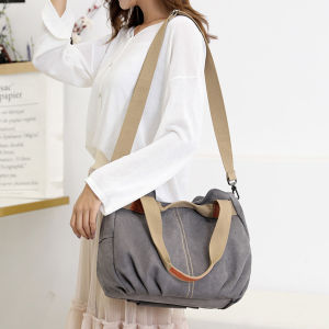 Laid-back Style Large Canvas Bag Single Shoulder Casual Womens Bag Artistic Leisure Tote Bag Trendy Big Capacity Daily Use