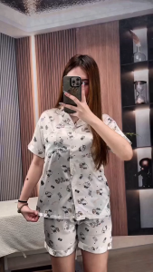 CANDY HOMEWEAR ชุดนอนใส่สบายๆ ชุดนอนลายการ์ตูน ชุดนอนขาสั้นผญ 🌻 มีหลายไซส์ อก 30-44 นิ้ว W153