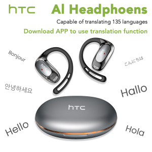 HTC NE35 Bluetooth V6.0 AI Translation Wireless Earphones OWS Open Ear Sport Headphones Ultra-light Comfortable Earhook with Mic