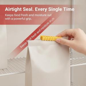 New 1 Set Cute Fries Shaped Food Bag Clips Airtight Seal Reusable For Kitchen Snack Fresh Preservation
