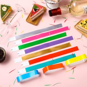 100pcs Paper Wristbands Waterproof Wristbands Disposable Disposable Events Wrist Bands for Events and Party