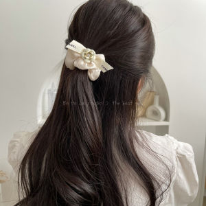 Original Design High-End Silk Ribbon Camellia Hair Ties French Bun Hair Bands Headscarves Fashionable Hair Accessories
