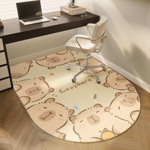 Childrens Bedroom Study Carpet Computer Chair Mat Rotating Chair Pad Reading Area Learning Desk Chair Half-Circular Shape