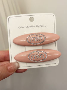 Sweet Cute Side Clip Alloy Glossy Rhinestone a Pair of Hairclips Bang Clip Cropped Hair Clip Exquisite Letter Hairpin Duckbill Clip