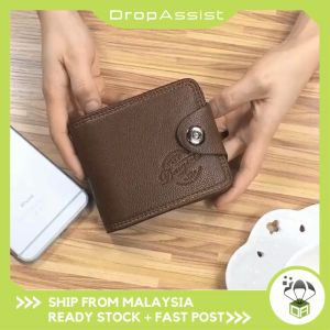 DROPASSIST 1335 READY STOCK Men Bifold Short Wallet Purse Coin Pouch Zip Pocket Lelaki Beg Duit Dompet Pendek Murah