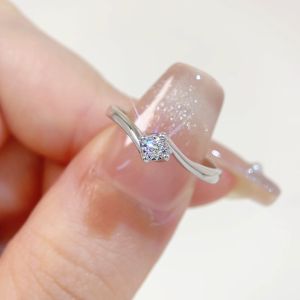 LAZO DIAMOND Four Prong Swirl Miracle Set Diamond Ring in 9k White Gold