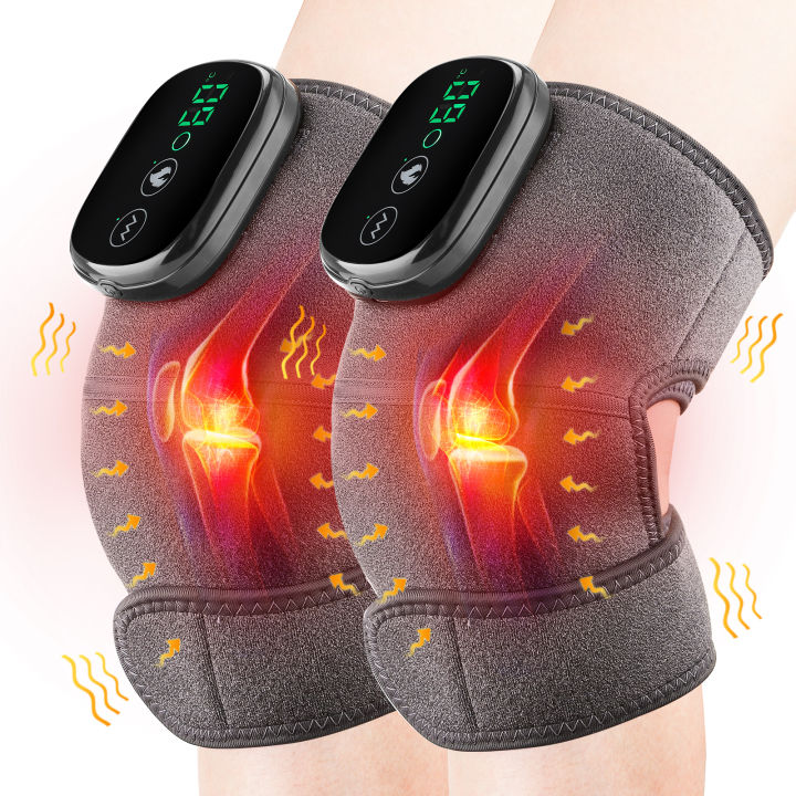 Eletric Heating Knee Massage Device Vibration Massage Therapy Knee Pads 