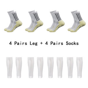 8 Pairs Men Women Outdoor Sports Non-slip Sweat-absorbent Football Socks Grip Elastic Socks Leg Sleeves