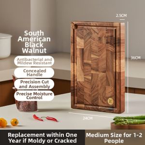 HAOGUANJIA | Mold-proof & Antibacterial Black Walnut Wood Cutting Board