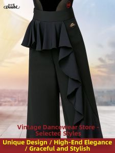 DANBAOLUO | Dance Pants for Latin Ballroom Character Dance Black