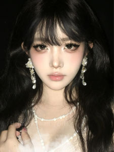 French Vintage Pearl Flower Tassel Earrings Sweet Super Fairy White Atmosphere Holiday Feelings Ear Jewelry Clip-On Earrings