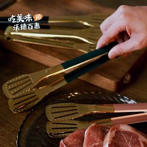 Capitan Makanan Stainless Warna/ Pencapit Makanan Tidak Lengket Penjepit Daging Sapi 9inci