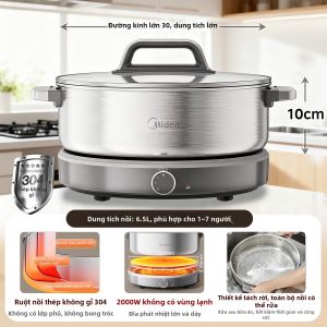 Midea | Máy Làm Bánh Crepe Điện Đa Năng Inox