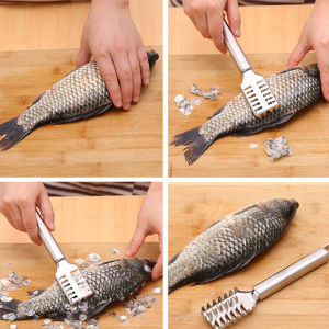 AmoKi Fish Scale Remover Stainless Steel Scaler Planer Cover Creative Kitchen Tools