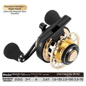 TEBEN | Metal Magnetic Slow Descent Fishing Reel