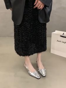 สไตล์วินเทจ รองเท้าแตะมีส้นแฟชั่น วัสดุ PU รองเท้าแตะผู้หญิงเปิดส้น สูง2นิ้ว มี 2 สี หากเท้าอวบแนะนำเพิ่มไซส์