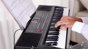 61-Key Digital Electric Adult Piano Keyboard & Sheet Music Stand Portable Electronic Keyboard for Beginners