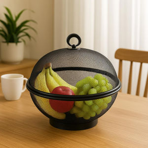 1pc 10 Inch Food Cover with Mesh Lid Fly Proof Fruit Basket for Kitchen Dining Outdoor Ideal for Fruits Vegetables Storage Gift