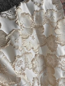 Vải Thêu Nổi Hoa Họa Tiết Hoa Lớn Thiết Kế Váy Cờ Phục Trang Hanfu Vải Thiết Kế Nổi Khối Lượng Lớn Vải Thêu Hoa