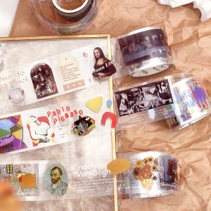 Creative Decorative Tape Museum Night Series Adhesive Tape with Vintage Style World Famous Oil Paintings for DIY Handmade