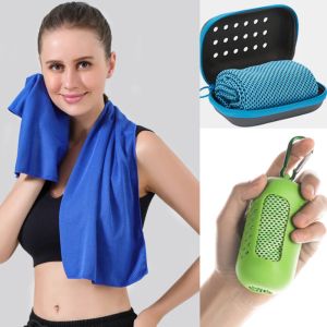 Cold Towel Circular Silicone Wrapped Cooling Towel Quick Drying Microfiber Towels Beach Accessories Towel Sport Fitness 1PC