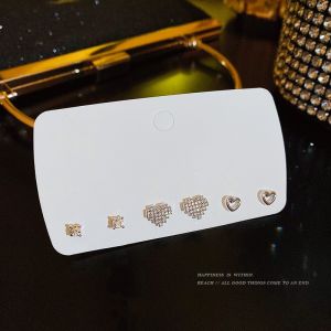 ต่างหูรูปหัวใจขนาดเล็ก สไตล์เรียบง่าย ดีไซน์เก๋ไก๋ 925 เงินแท้ ต่างหูแบบมีเข็มสานต่อ