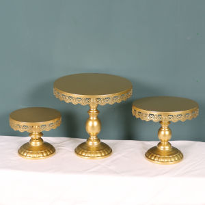 Golden Wedding Cake Stand European Style Iron Art Lace Decorative Dessert Table Ornament Wedding Prop Pastries Rack