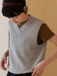 hacikis | Intellectual Style College V-neck Loose Slim Knit Vest