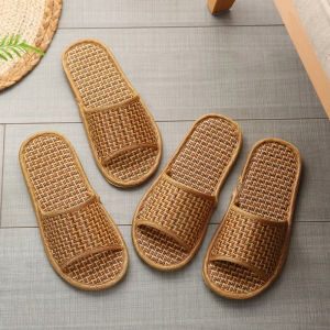Bamboo Vine Summer Slippers Home Woven Mens and Womens Bamboo Vine Slippers Indoor Outdoor Slippers Non-slip Slippers