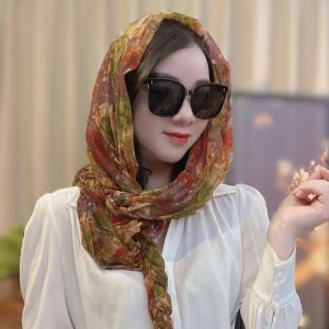 Graduated Multi-Functional Scarf Hat Neck Warmer for Travel Photography Handmade Twisted Skins-Friendly Ethnic Style Scarf