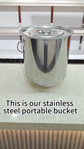 Stainless Steel Rice Bucket with Handle Lid Multi-functional Soup Bucket Food Storage Container Large Capacity Kitchen Organizer Water Bucket Oil Bucket Thickened Soup Stock Pots