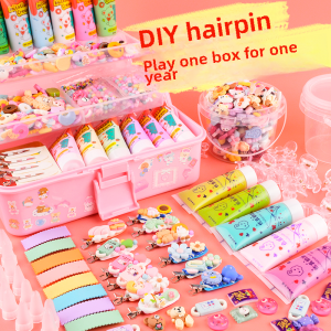 Magic Shuo DIY Cream Gel Hairpin Material Package Childrens Handmade Hair Accessories Resin Set for Girls Toy