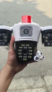 Camera IP wifi ngoài trời xoay Yoosee W950 có 4 mắt 3 màn hình phân giải 1920P x 3240 FullHD+ 2 Râu - tích hợp led trợ sáng led hồng ngoại ban đêm (4 tuỳ chọn) Nhất Tín Computer