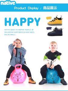 Genuine Native Childrens Shoes Fashion Velvet Padded Warm Waterproof Dr. Martens Boots Boys and Girls round Toe High-Top Shoes Cotton Boots