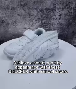 *SG Seller* Checker 1640P Vel-cro School Shoes White
