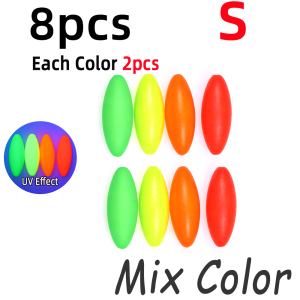  8pcs Seven Star Float Anti-Tangle Streamlined Fishing Floats Fishing Bobbers Floating Pop Ups Sea Fishing Gear Terminal Tackle