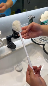 Berus Pembersih Botol Bayi Lipat Silikon - 可折叠硅胶奶瓶清洁刷 - Foldable Silicone Baby Bottle Cleaning Brush