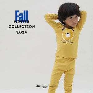 ชุดนอนเด็กแขนยาวขายาว 24fw Cotton 100%