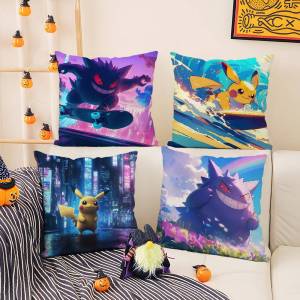 Bandai | Pokemon Dialga Anime Plush Pillow Cover Soft Short Plush Cushion Cover For Sofa Bedroom Living Room Home Decor Gift