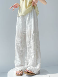 DAIXIANGFEIZI | Lace Wide Leg Trousers Straight Fit Petite Women Pants