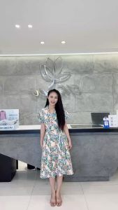 [Voucher 15% MOV 199K cap 100K  Đầm xòe họa tiết cổ bẻ HeraDG thiết kế 2 lớp tay ngắn liền chất liệu lụa mềm mại SDPBC3104