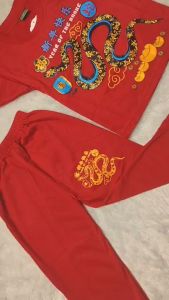 Stelan Baju Hanfu Gong Xi Fai Cai Anak Lengan Panjang Usia 1-10 Tahun Bahan Katun Desain Terbaru
