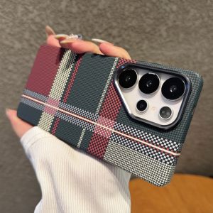 New Aolly Lens Carbon Fiber Texture For MagSafe Case For Samsung Galaxy S25 S24 S23 Ultra Plus Shockproof Magnetic Plastic Cover