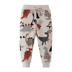 Jumping Meters | Jumping Meters Dinosaur Sweatpants 2-7T Toddler Kids Full Length Drawstring Trousers for Boys Girls Baby Autumn Spring Pants