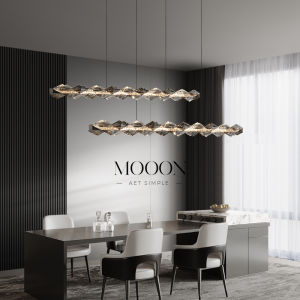 Crystal Minimalist Long Linear Chandelier