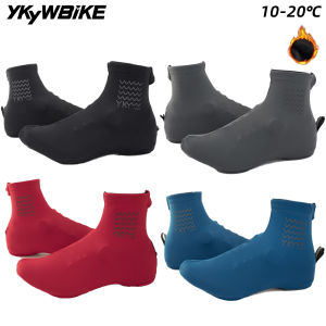 YKYWBIKE Cycling Shoe Cover Windproof Waterproof Road Bike Overshoes Anti-Splash Thermal Fleece MTB Warm Bicycle Shoes Covers