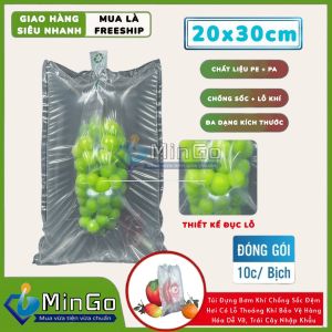 Túi Đựng Bơm Khí 20x30cm Chống Sốc Đệm Hơi Có Lỗ Thoáng Khí Bảo Vệ Hàng Hóa Dễ Vỡ Trái Cây Nhập Khẩu