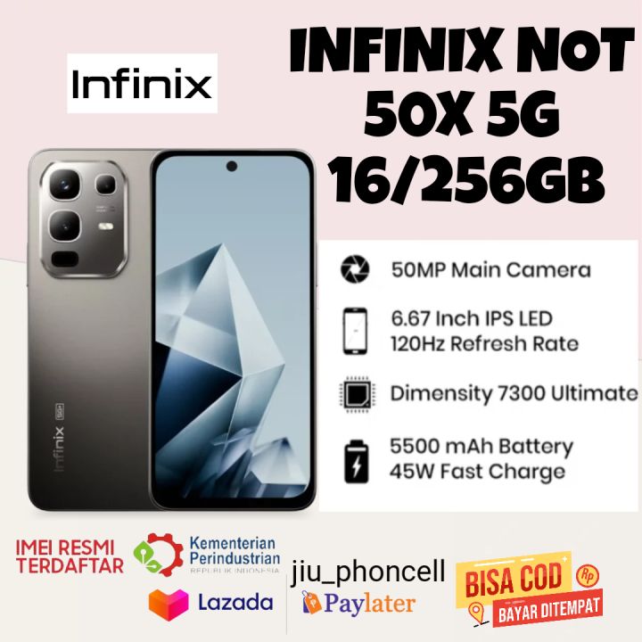 infinix Not 40 NFC Ram 16+256 GB charger wireless layar lengkung