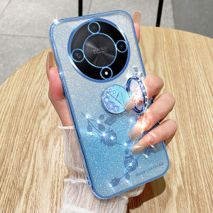 Honor X9B Phone Case Luxury Rose Gradient Bling Glitter Soft Shell Full Cover Protection Elegant Fashion Digital Accessories